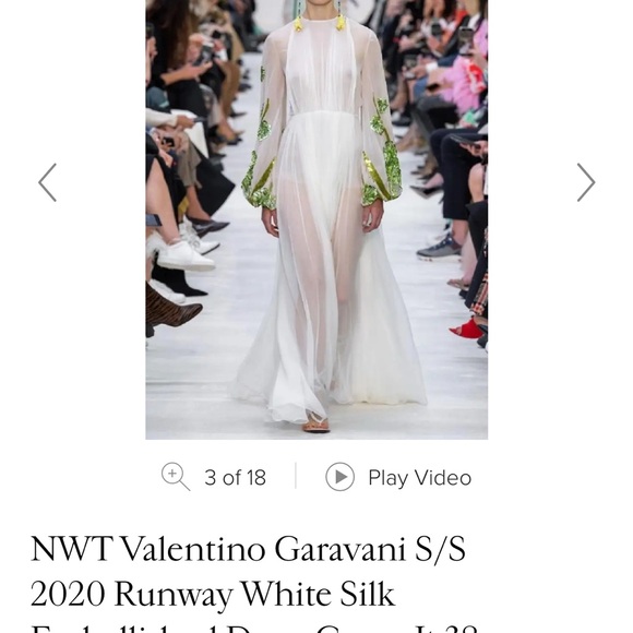 Valentino Dresses & Skirts - Valentino White Maxi Dress with Green Details